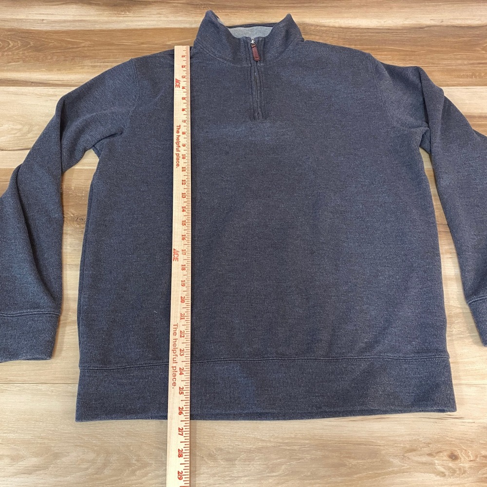 Lands End Mens Quarter Zip Pullover Sweater Charcoal Gray Heather Large L 42-44 - Picture 5 of 10